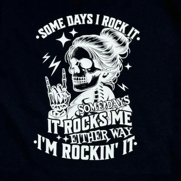 I’m Rockin’ It Women’s Medium T-Shirt Short Sleeve Black Crew Neck - Image 3