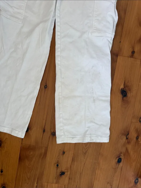 Cotton candy Medium White Jean Cargo Pants with Utility Pockets - Image 11