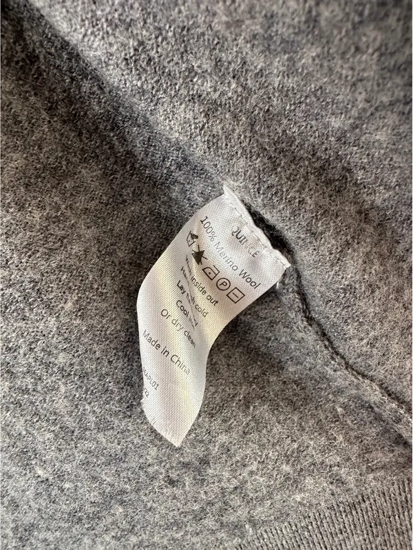 Quince 100% Merino Wool Open Front Cardigan Sweater Pockets Gray Women’s Medium - Image 7