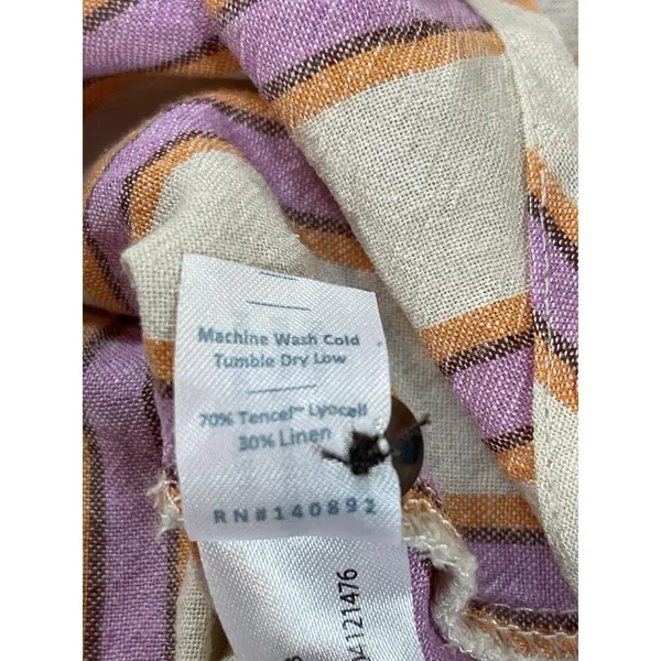 Marine Layer XL Striped Button Front Shirt Shorts Pajama Set Linen Tencel READ - Image 8