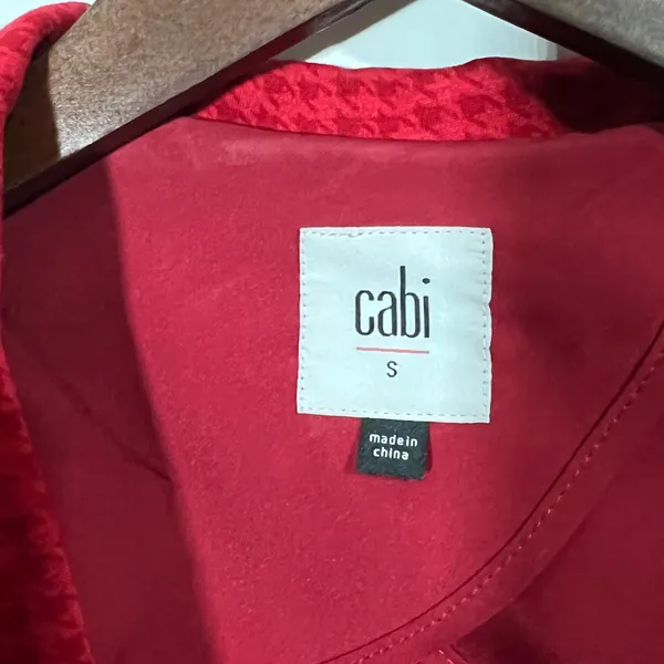 Cabi Celebration Coat in Red Micro Houndstooth Size S Blazer Jacket Style #3546 - Image 11