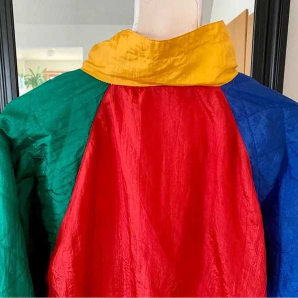 80’s Bright Colored Windbreaker Long Sleeve Jacket Size L - Image 4