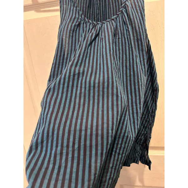Lou & Grey‎ Womens Teal Black Striped Cotton Tank Top Scoop Neck Large Lagenlook - Image 5