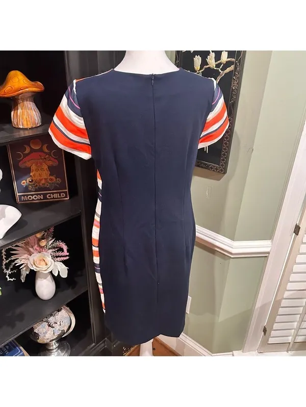 Vilagallo Striped Shift Dress Size 40 (Approx. US 8)Made in Portugal - Image 6