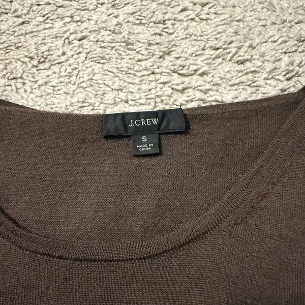 J. Crew Dark Brown Women's Crew Neck Sweater Small - Image 3
