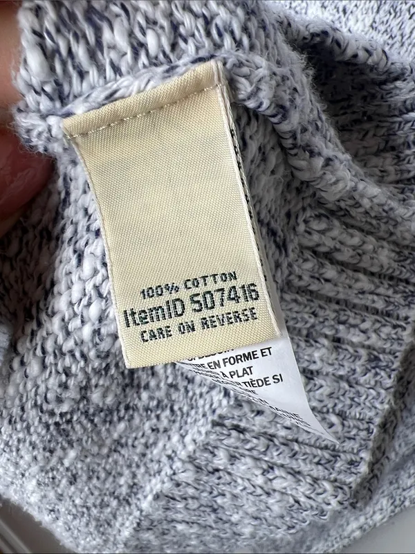L.L. Bean 100% cotton Heather Gray Rolled mock neck Size L - Image 8