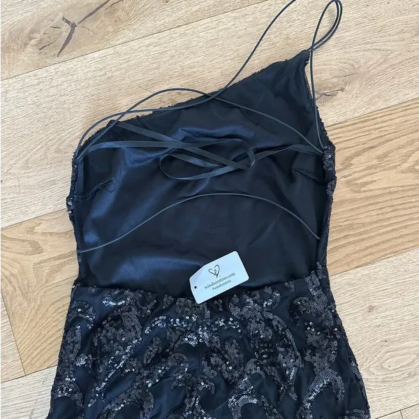 Windsor - Kai One Shoulder Sequin Mini Dress in Black - Image 4