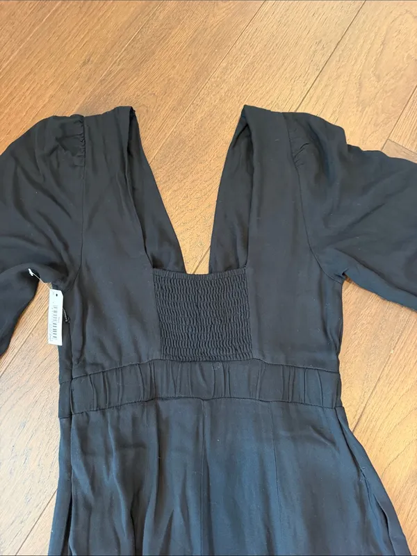 Goodthreads Black V-Neck Cutout Tiered Maxi Dress Size XS NWT - C26-037 - Image 10