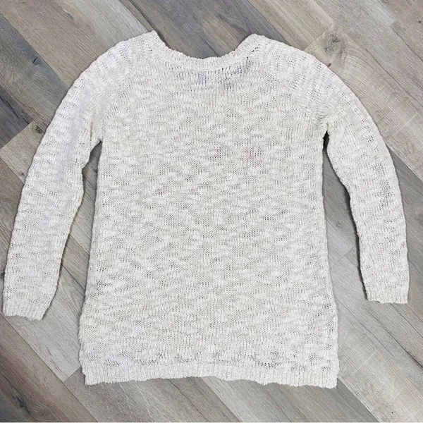 Aerie by AEO Happy Winter Open Weave‎ Sweater Tan Pink Medium Pullover - Image 9