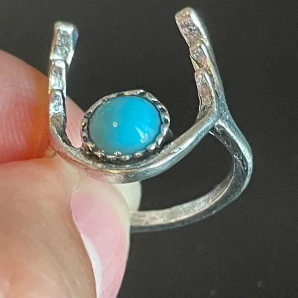 Turquoise stone antler ring size 5.5 - Image 8