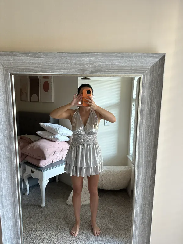 Silver/champagne Metallic Boutique Romper Silver - Image 5