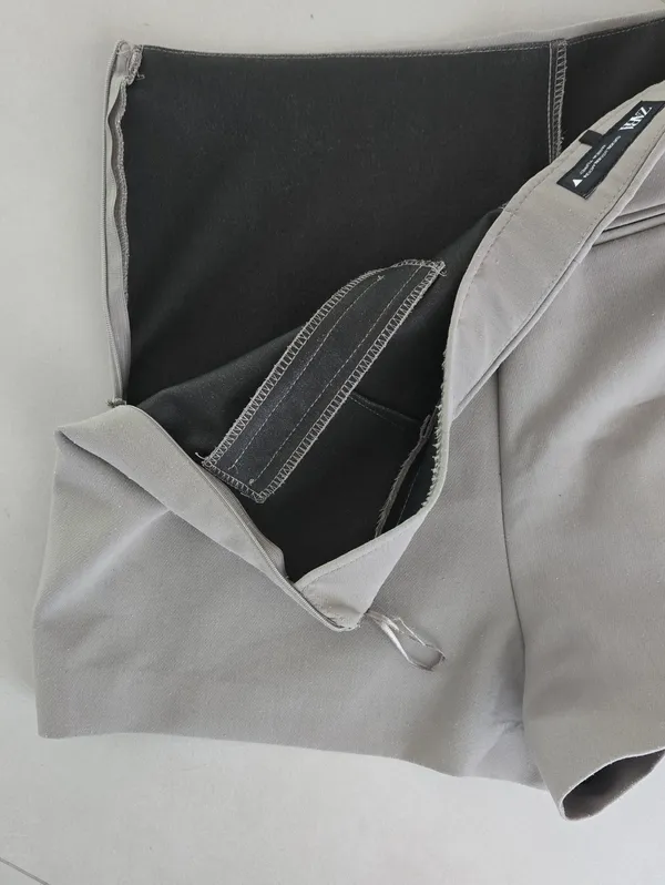 New Zara Gray Asymmetric Wrap Mini Skort Size XXL - Image 6