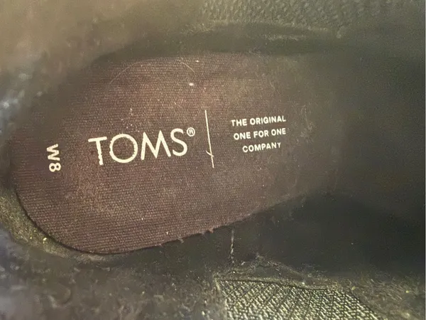 Toms Black Chelsea Ankle Boots with Block Heel Womens 8M - Image 9