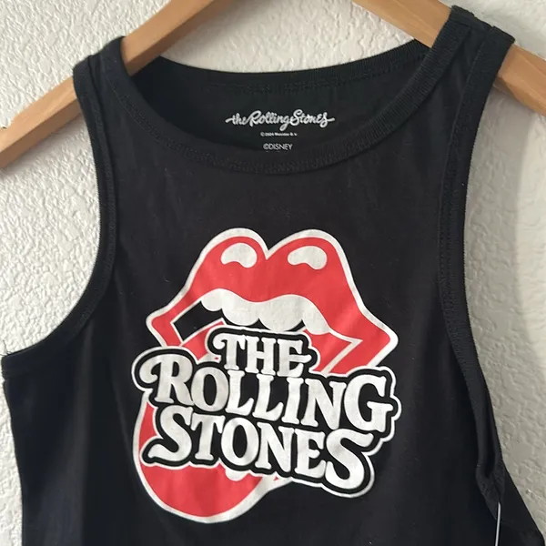 ROLLING STONES Black Crop Top - Image 2
