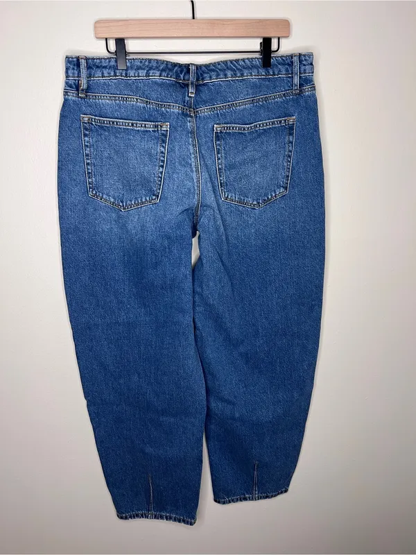 LOFT Rivete Mid Rise Barrel‎ Jeans Echo Wash Cotton Button Fly Crop Size 31 NWT - Image 5