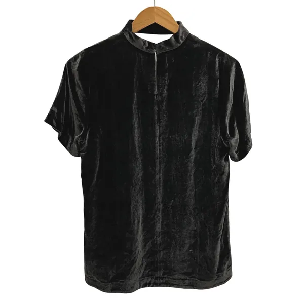 Madewell Velvet Choker V Neck Short Sleeve‎ Top Women Size S Black - Image 5