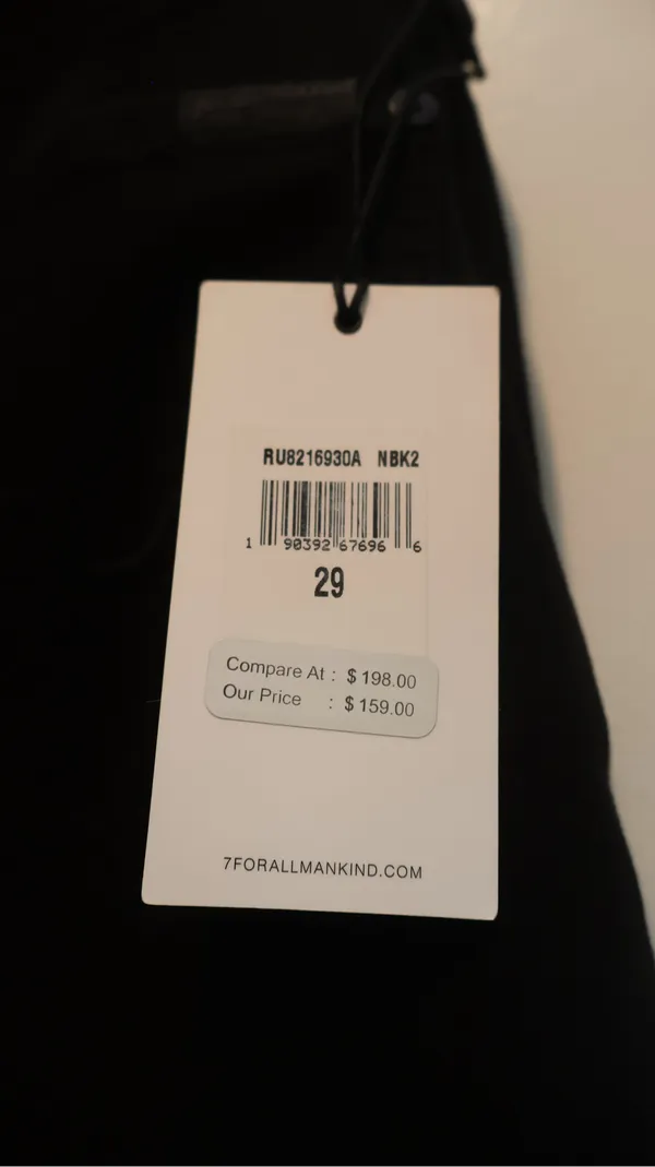 NWT 7 For All Mankind Ankle Gwenevere Distressed Skinny Jeans Black Size 29 - Image 6