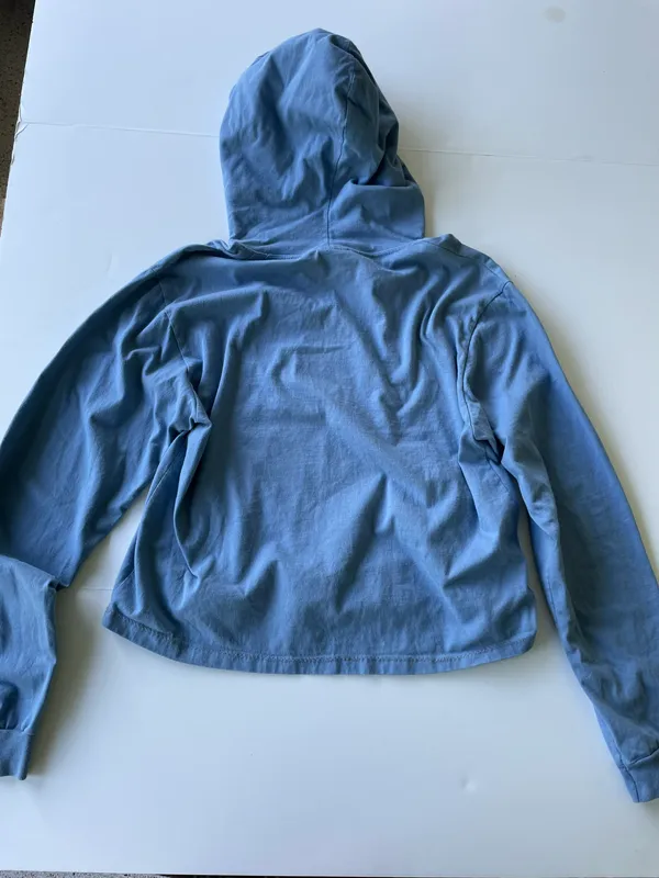 Stüssy Holographic Logo Hoodie Light Blue Size Large - Image 6
