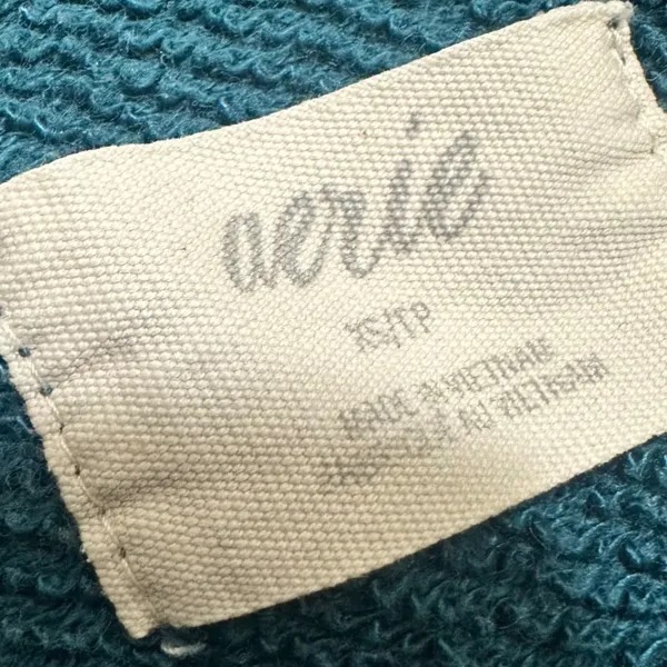 AERIE | Woman's Teal Blue Drawstring Cowl Neck Crop Hoodie Sweatshirt, Size XS‎ - Image 3