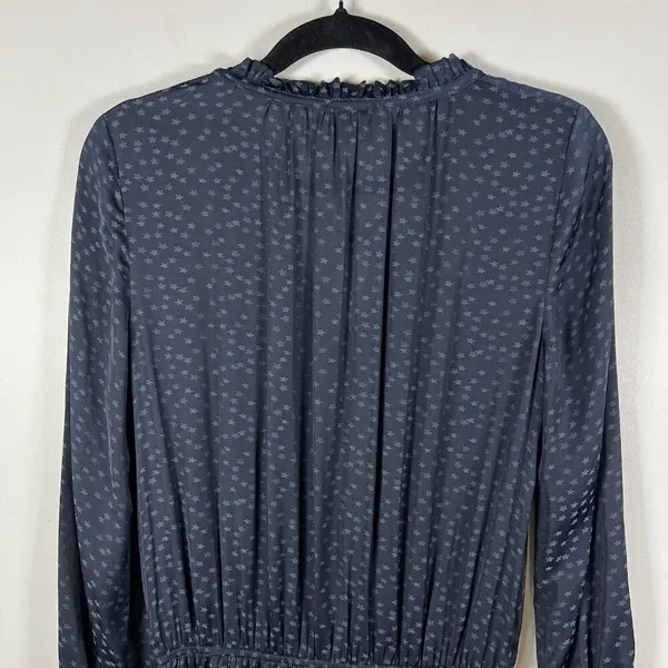 Current Air Anthropologie Blue Star Print Micro Pleat‎ Tiered Dress Size Small - Image 9