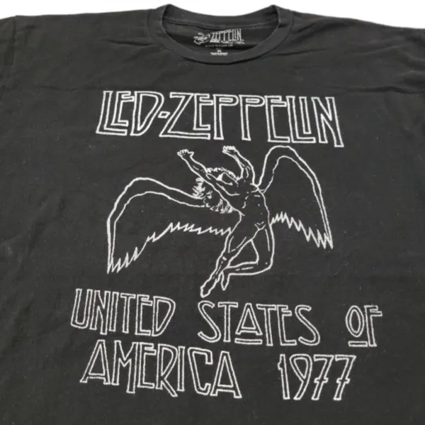 Led Zeppelin Shirt Size XL Band Tee Rock Tee 1977 North American Tour Graphic Tee Unisex - Image 2