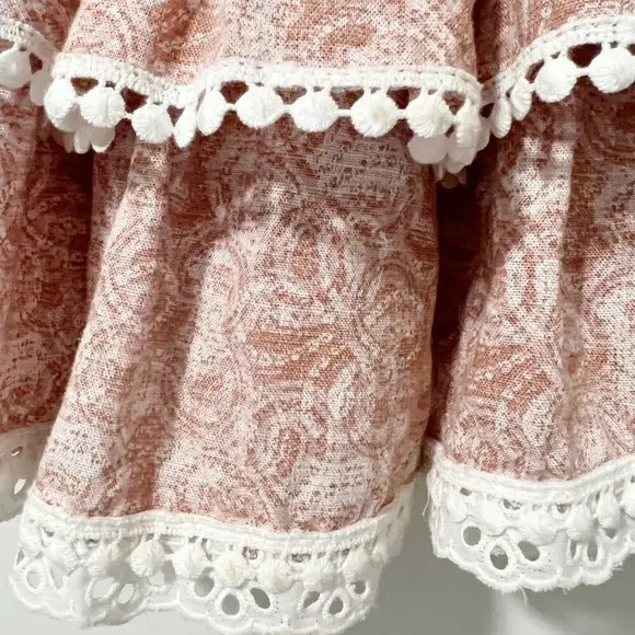 MISA Floral Tiered Mini Skirt in Pink‎ size Small - Image 3