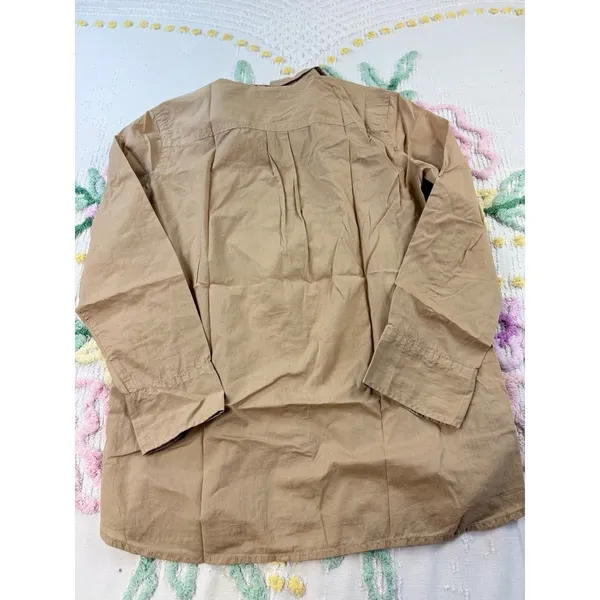 J Crew Tan Utility Button Front Shirt Long Sleeve 100% Cotton Size 4‎ - Image 10