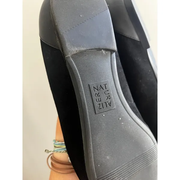 Black Suede Leather Loafers size 10 Parker Flats Office Chic Minimalist Preppy - Image 7