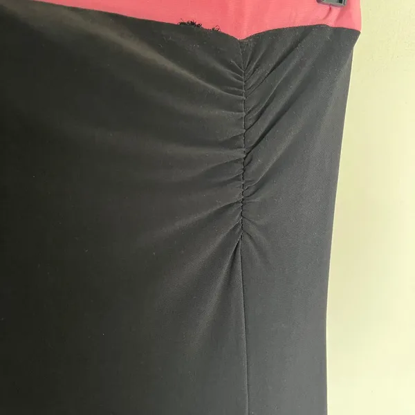 Vintage Y2K‎ Capricho Black Pink Strapless Ruffle Midi Tube Dress Size Medium - Image 2