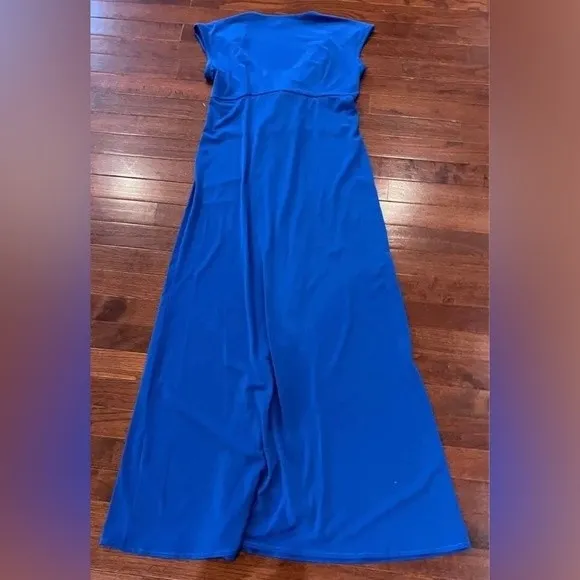 Sharon Charles twist front empire waist royal blue maxi dress size 0-2 - Image 3