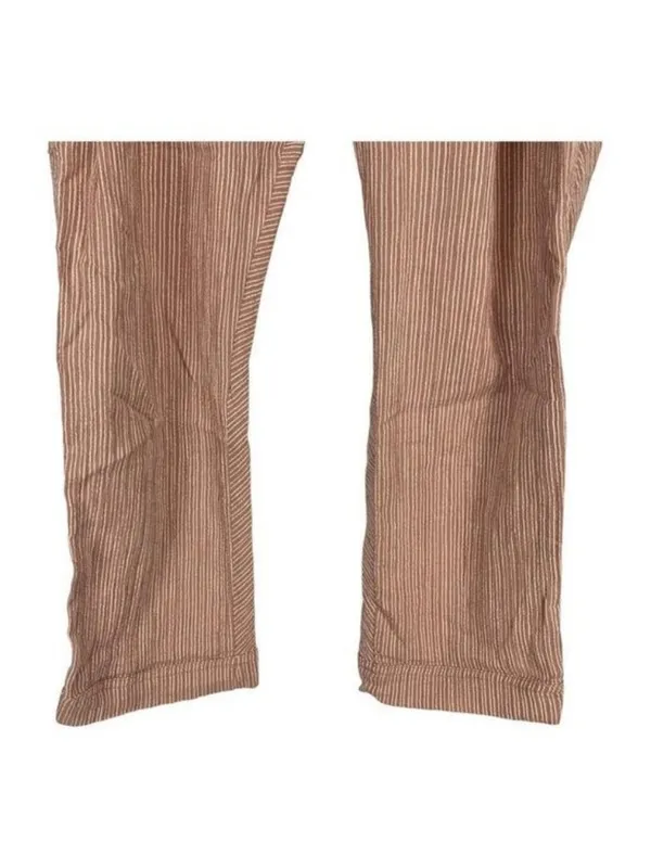 Anthropologie Maeve Paperbag Waist Pants Womens 2 Pink Striped Belted Cotton - Image 8