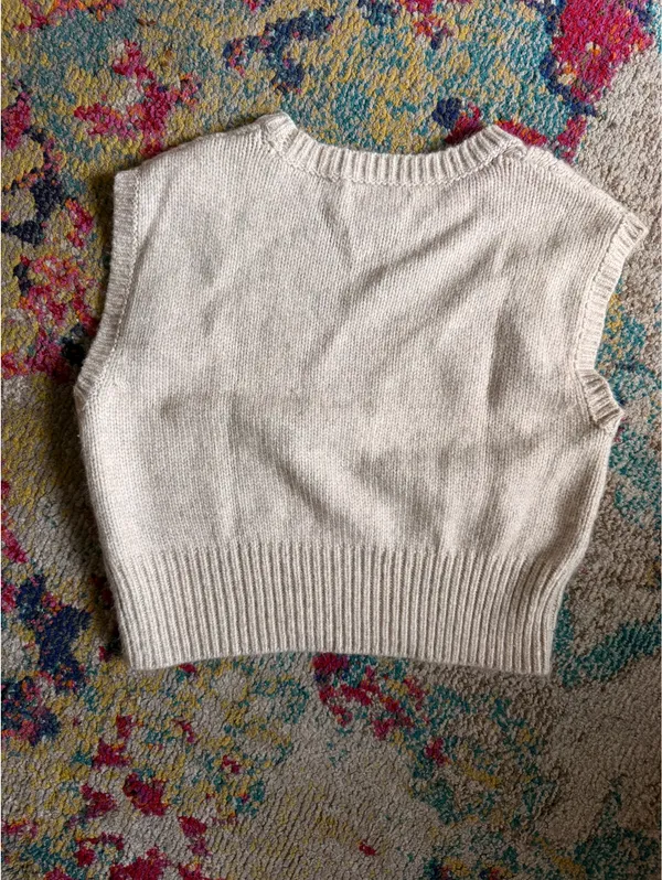 Sincerely Jules Cream Sweater Vest Knit - Image 2