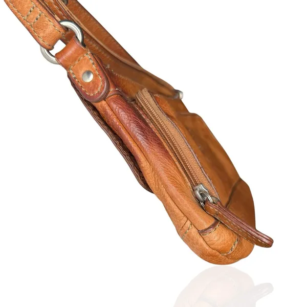 Vintage Fossil Brown Camel Tan Pebbled Leather Bag Crossbody Purse‎ Organizer - Image 4