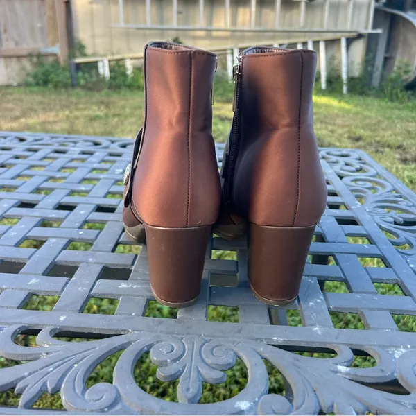 AK BY ANNE KLEIN WOMEN'S RIVE brown boots fall‎ winter size 8.5 zipper casual - Image 4