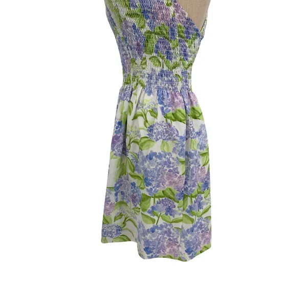 Hill House Home Lilou Nap Dress Hydrangea Floral Smocked Mini Purple White XS - Image 9