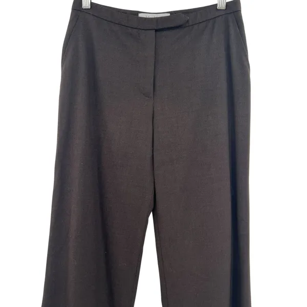 MaxMara Trouser Dress Pants‎ Wool Back Zip Pockets Brown Size US 4 - Image 3