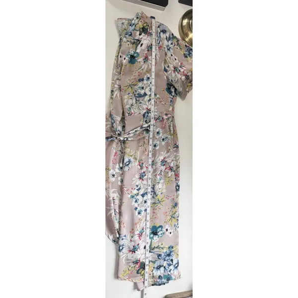 Luna Floral Wrap Dress Mauve Blue V-Neck Short Sleeve Small 17659 Soft‎ Romance - Image 10