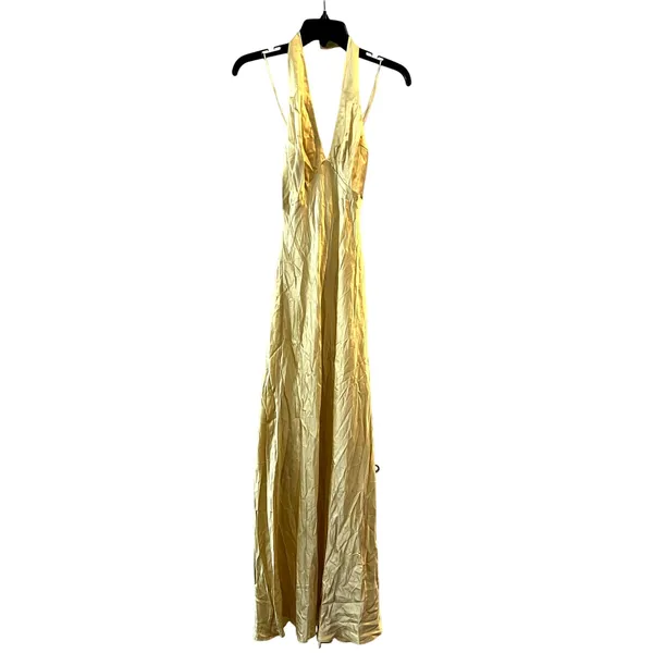 Reformation Daniela Silk Maxi Dress Ray Of Light Yellow size 2 C0 - Image 5