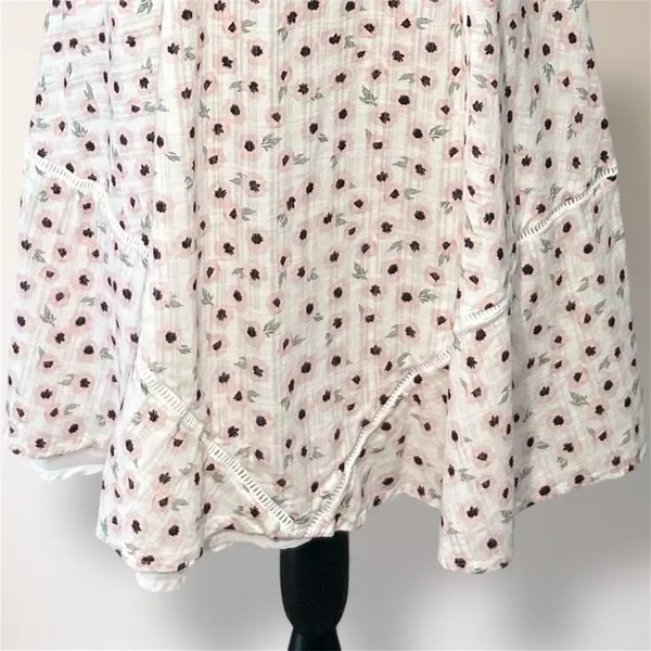 Hutch White Floral Mini Dress Crossback Straps Milkmaid Spring‎ Wedding Guest - Image 9