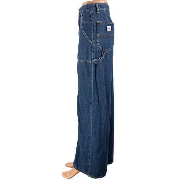 Lee Women's Blue High Rise Relaxed Straight Leg Utility Denim Jeans Pants Sz 26 - Image 2