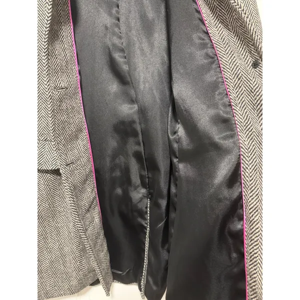 Isaac Mizrahi Live Womens XL Herringbone Wool Coat preppy academia professional - Image 11