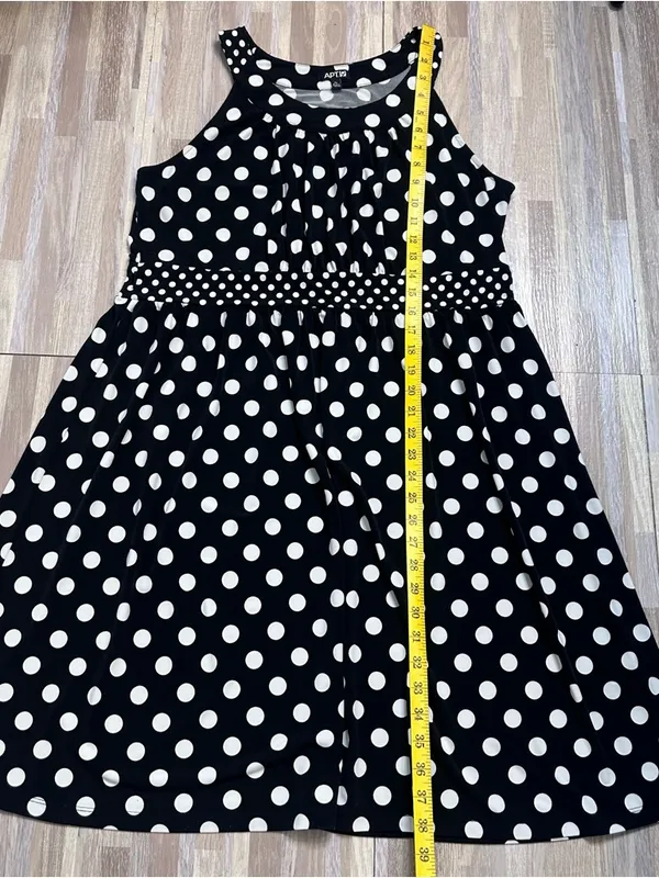 APT. 9 Black & White Polka Dot Halter Dress Women’s Size XL - Image 3