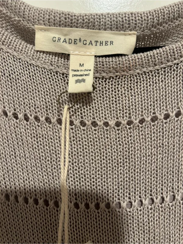 Grade & Gather Knit Midi Dress in Taupe size medium - Image 4