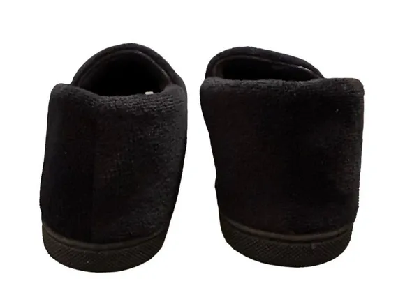 Isotoner Indoor/Outdoor Black Microterry Satin Trimmed Slippers Size 6.5-7 - Image 3