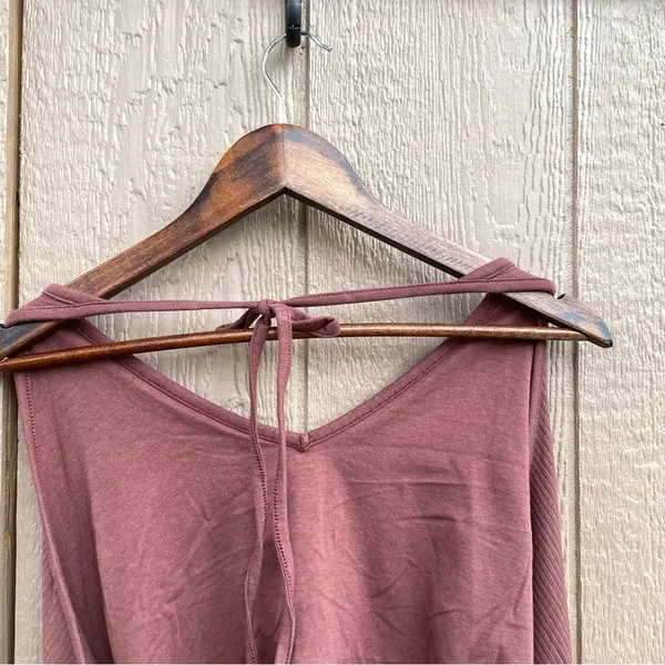 Old Navy Womens Top Shirt Brown Ribbed Halter Tie Neck Plus Size 4X - Image 5