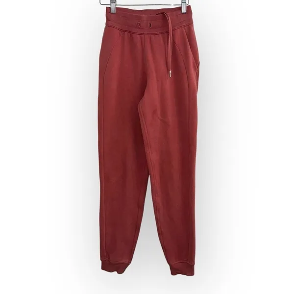 2022 $128 Lululemon Scuba High Rise active casual Jogger MLWI Mulled Wine Red 2 - Image 5
