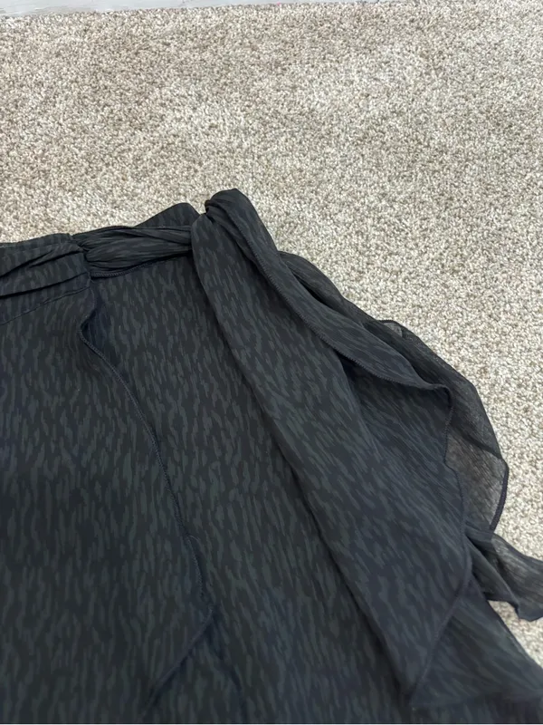 Aerie Chiffon Flowy wrap skirt black mini skirt lined size S Gothcore coquette - Image 7