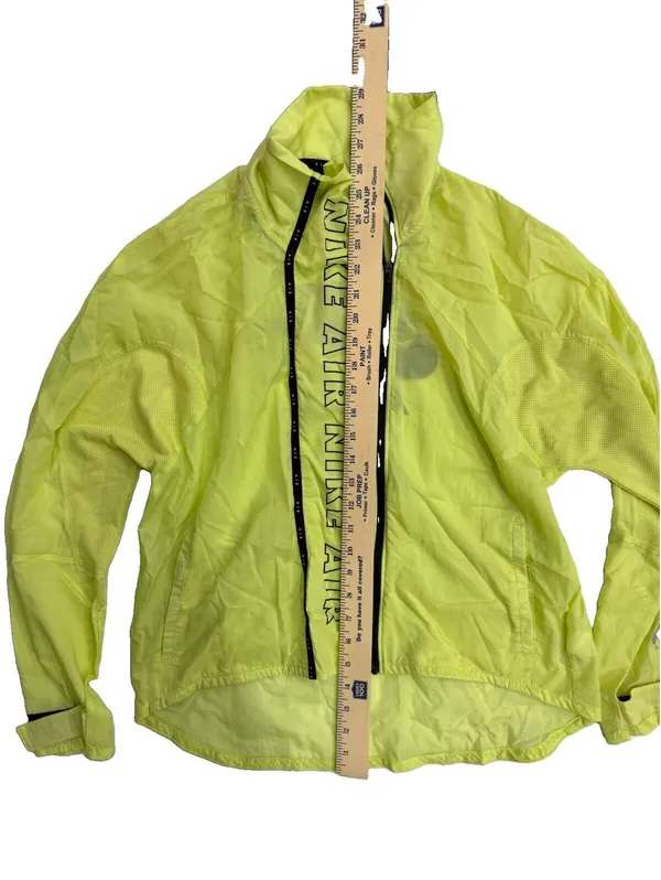 Nike Air Women’s L Volt Neon Yellow Running Jacket Windbreaker Lightweight - Image 8