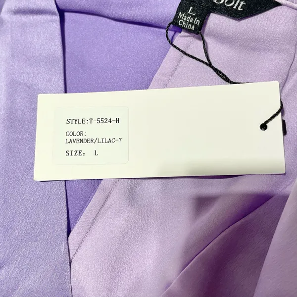 New Strut & Bolt Two Tone Satin Faux Wrap Long Sleeve Bodysuit Purple Size Large - Image 18