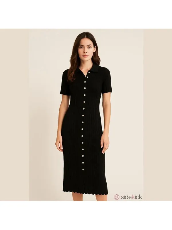 Free People Beach Riding Waves Midi Longline Sweater Black Medium Lagenlook - Image 2